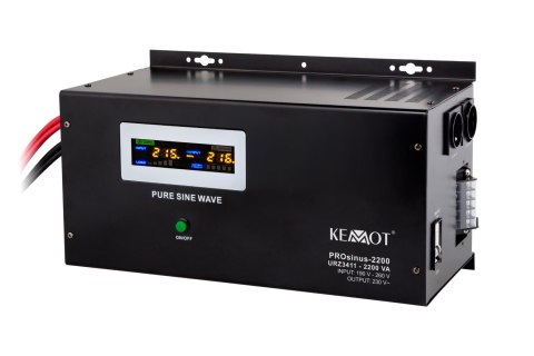 Zasilacz awaryjny naścienny KEMOT PROsinus-2200 przetwornica z czystym przebiegiem sinusoidalnym i funkcją ładowania 12V 230V 22 Zasilacz awaryjny naścienny KEMOT PROsinus-2200 przetwornica z czystym przebiegiem sinusoidalnym i funkcją ładowania 12V 230V 22