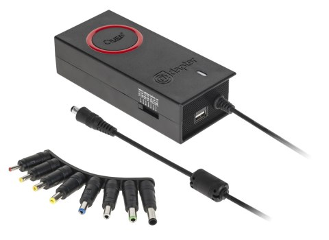 Zasilacz uniwersalny Quer 8 końcówek, USB 90 W / 15-24 V Zasilacz uniwersalny Quer 8 końcówek, USB 90 W / 15-24 V