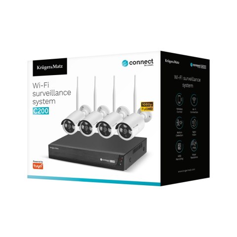 Zestaw do monitoringu WiFi Kruger&Matz Connect C200 Tuya Zestaw do monitoringu WiFi Kruger&Matz Connect C200 Tuya