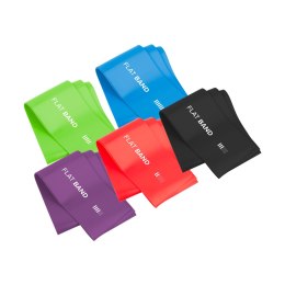 Zestaw gum do ćwiczeń TPE 2m - Flat Band Ls-1, 1,5-11,5 kg, 5 gum, REBEL ACTIVE