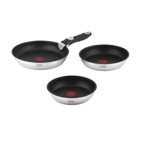 Zestaw patelni z odłączaną rączką 22cm , 24cm 28 cm TEESA FRYING PANS SINGLE HAND Zestaw patelni z odłączaną rączką 22cm , 24cm 28 cm TEESA FRYING PANS SINGLE HAND