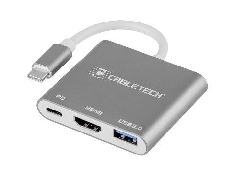 Złącze adapter Cabletech wtyk Typu C - gniazda USB 3.0 HDMI 2.0 Typu C Złącze adapter Cabletech wtyk Typu C - gniazda USB 3.0 HDMI 2.0 Typu C