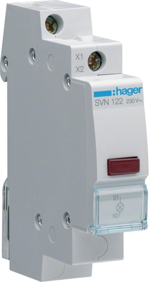 Lampka sygnalizacyjna, 230V AC, Czerwony LED HAGER SVN122 Lampka sygnalizacyjna, 230V AC, Czerwony LED HAGER SVN122