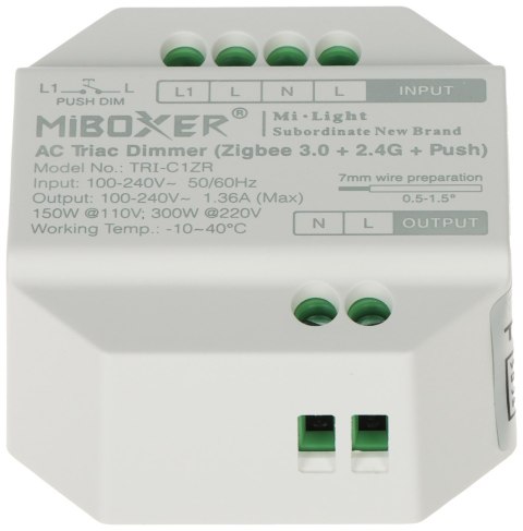 INTELIGENTNY STEROWNIK OŚWIETLENIA LED TRI-C1ZR ZigBee, 2.4GHz INTELIGENTNY STEROWNIK OŚWIETLENIA LED TRI-C1ZR ZigBee, 2.4GHz