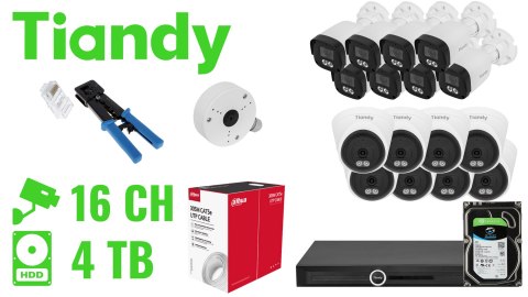 ZESTAW DO MONITORINGU TIANDY-NVR20-16IPCBT 16 KAMER + REJESTRATOR TIANDY ZESTAW DO MONITORINGU TIANDY-NVR20-16IPCBT 16 KAMER + REJESTRATOR TIANDY