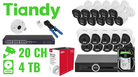 ZESTAW DO MONITORINGU TIANDY-NVR20-20IPCBT 20 KAMER + REJESTRATOR TIANDY ZESTAW DO MONITORINGU TIANDY-NVR20-20IPCBT 20 KAMER + REJESTRATOR TIANDY