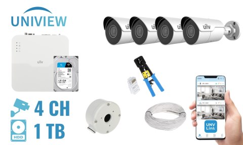 ZESTAW DO MONITORINGU UNV-NVR04-4IPCB 4 KAMERY + REJESTRATOR UNIVIEW ZESTAW DO MONITORINGU UNV-NVR04-4IPCB 4 KAMERY + REJESTRATOR UNIVIEW