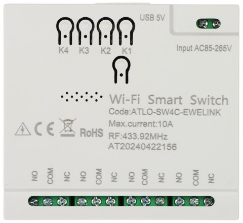 INTELIGENTNY PRZEŁĄCZNIK ATLO-SW4C-EWELINK Wi-Fi, eWeLink INTELIGENTNY PRZEŁĄCZNIK ATLO-SW4C-EWELINK Wi-Fi, eWeLink