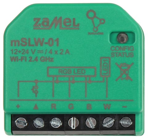 INTELIGENTNY STEROWNIK OŚWIETLENIA LED MSLW-01 Wi-Fi, 12 ... 24 V DC ZAMEL INTELIGENTNY STEROWNIK OŚWIETLENIA LED MSLW-01 Wi-Fi, 12 ... 24 V DC ZAMEL