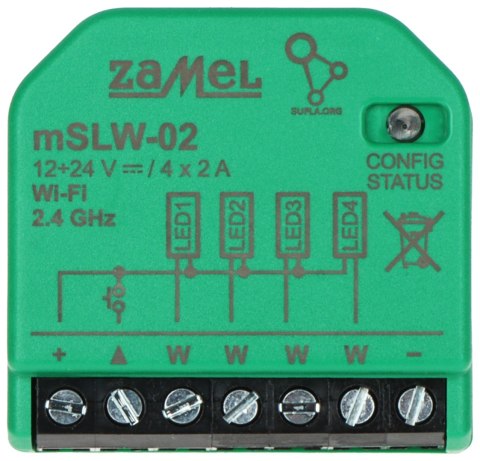 INTELIGENTNY STEROWNIK OŚWIETLENIA LED MSLW-02 Wi-Fi, 12 ... 24 V DC ZAMEL INTELIGENTNY STEROWNIK OŚWIETLENIA LED MSLW-02 Wi-Fi, 12 ... 24 V DC ZAMEL