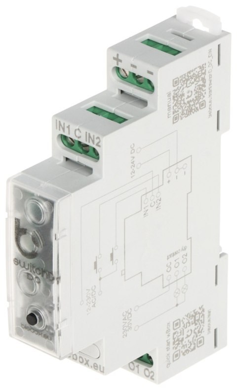 PODWÓJNY, BEZPOTENCJAŁOWY INTELIGENTNY PRZEŁĄCZNIK SWITCHBOX-D-DC-DIN/BLEBOX Wi-Fi, 230 V AC, 30 V DC PODWÓJNY, BEZPOTENCJAŁOWY INTELIGENTNY PRZEŁĄCZNIK SWITCHBOX-D-DC-DIN/BLEBOX Wi-Fi, 230 V AC, 30 V DC