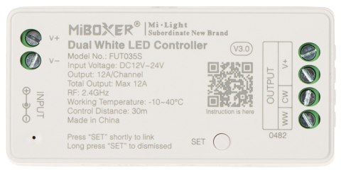 STEROWNIK OŚWIETLENIA LED FUT035S 2.4 GHz, CCT 12 ... 24 V DC MiBOXER / Mi-Light STEROWNIK OŚWIETLENIA LED FUT035S 2.4 GHz, CCT 12 ... 24 V DC MiBOXER / Mi-Light