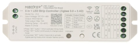 STEROWNIK OŚWIETLENIA LED ZL5 ZigBee, 2.4 GHz, RGBCCT (RGBWW) 12 ... 48 V DC MiBOXER / Mi-Light STEROWNIK OŚWIETLENIA LED ZL5 ZigBee, 2.4 GHz, RGBCCT (RGBWW) 12 ... 48 V DC MiBOXER / Mi-Light