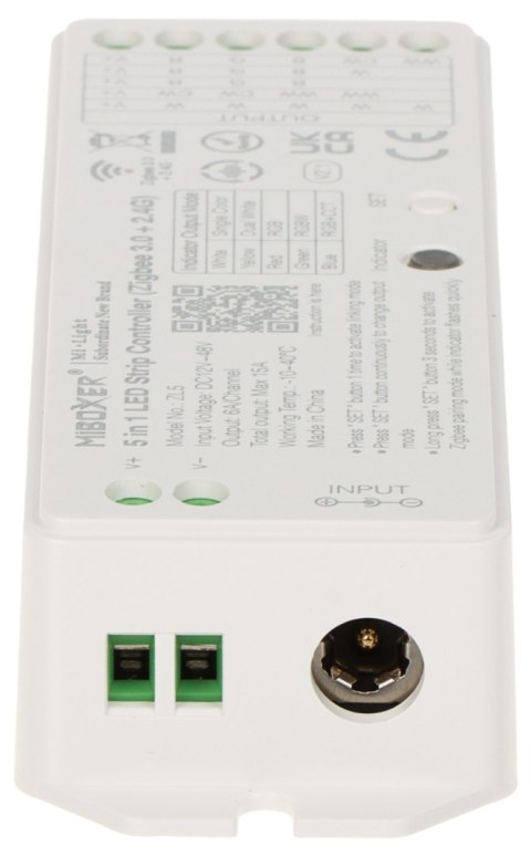 STEROWNIK OŚWIETLENIA LED ZL5 ZigBee, 2.4 GHz, RGBCCT (RGBWW) 12 ... 48 V DC MiBOXER / Mi-Light STEROWNIK OŚWIETLENIA LED ZL5 ZigBee, 2.4 GHz, RGBCCT (RGBWW) 12 ... 48 V DC MiBOXER / Mi-Light