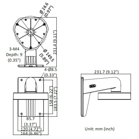 UCHWYT KAMERY DS-1273ZJ-DM25 Hikvision UCHWYT KAMERY DS-1273ZJ-DM25 Hikvision