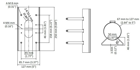 UCHWYT NA SŁUP DS-1475ZJ-SUS(BLACK) Hikvision UCHWYT NA SŁUP DS-1475ZJ-SUS(BLACK) Hikvision