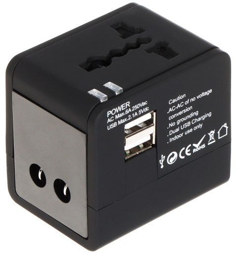 UNIWERSALNA PRZEJŚCIÓWKA SIECIOWA Z ZASILACZEM USB ASP-100/230V+USB UNIWERSALNA PRZEJŚCIÓWKA SIECIOWA Z ZASILACZEM USB ASP-100/230V+USB