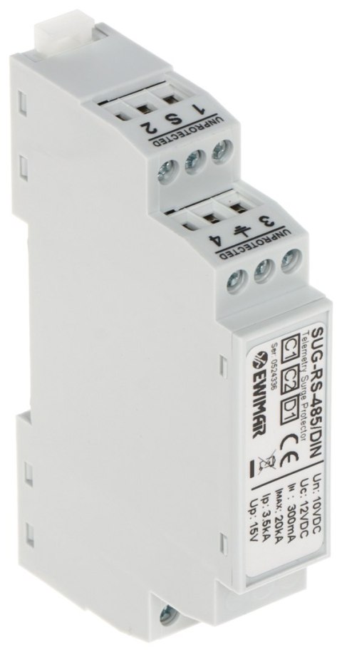 ZABEZPIECZENIE PRZECIWPRZEPIĘCIOWE SUG-RS485/DIN LINII SYMETRYCZNEJ RS-485 EWIMAR ZABEZPIECZENIE PRZECIWPRZEPIĘCIOWE SUG-RS485/DIN LINII SYMETRYCZNEJ RS-485 EWIMAR