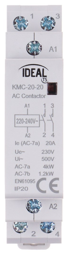 STYCZNIK MODUŁOWY KMC-20-20 20 A 230 V AC IDEAL STYCZNIK MODUŁOWY KMC-20-20 20 A 230 V AC IDEAL