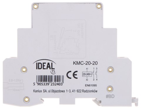 STYCZNIK MODUŁOWY KMC-20-20 20 A 230 V AC IDEAL STYCZNIK MODUŁOWY KMC-20-20 20 A 230 V AC IDEAL
