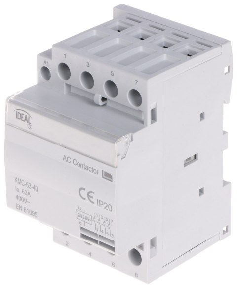 STYCZNIK MODUŁOWY KMC-63-40 63 A 400 V AC IDEAL STYCZNIK MODUŁOWY KMC-63-40 63 A 400 V AC IDEAL
