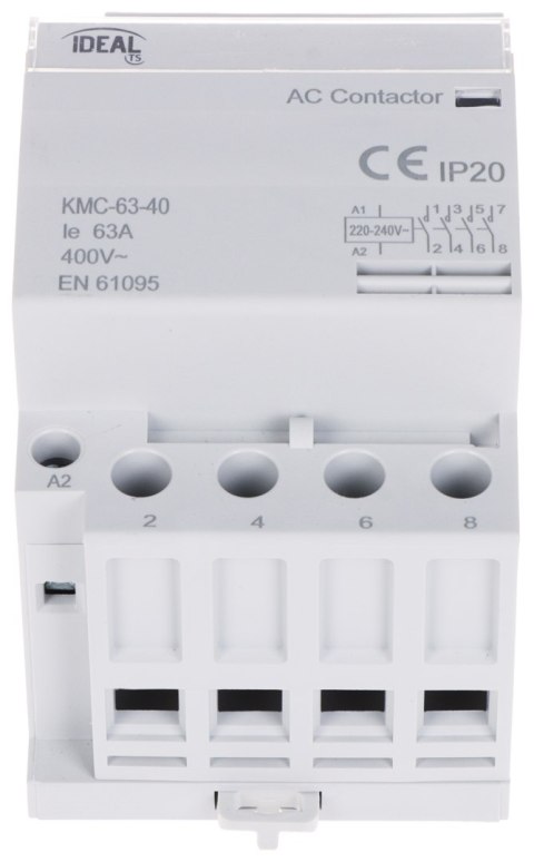 STYCZNIK MODUŁOWY KMC-63-40 63 A 400 V AC IDEAL STYCZNIK MODUŁOWY KMC-63-40 63 A 400 V AC IDEAL