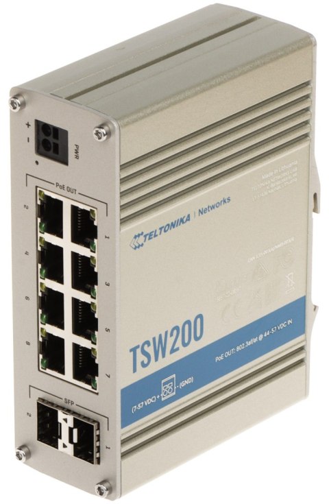 SWITCH PRZEMYSŁOWY POE TSW200 8-PORTOWY SFP Teltonika SWITCH PRZEMYSŁOWY POE TSW200 8-PORTOWY SFP Teltonika
