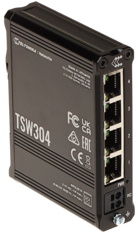 SWITCH PRZEMYSŁOWY TSW304 4-PORTOWY Teltonika SWITCH PRZEMYSŁOWY TSW304 4-PORTOWY Teltonika