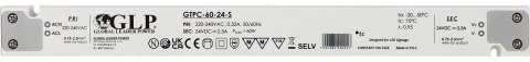 ZASILACZ IMPULSOWY 24V/2.5A-GTPCS ZASILACZ IMPULSOWY 24V/2.5A-GTPCS