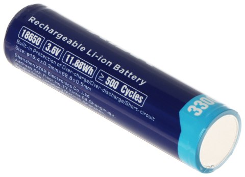 AKUMULATOR LI-ION BAT-INR18650-3300-XTAR/AKU 3.6 V XTAR AKUMULATOR LI-ION BAT-INR18650-3300-XTAR/AKU 3.6 V XTAR