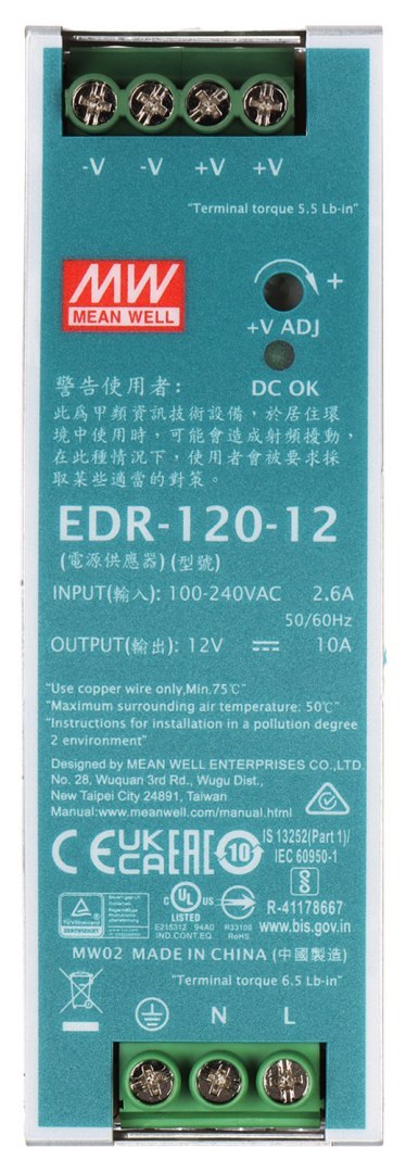 ZASILACZ IMPULSOWY EDR-120-12 MEAN WELL ZASILACZ IMPULSOWY EDR-120-12 MEAN WELL