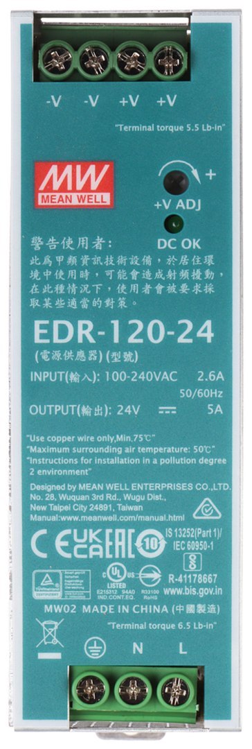 ZASILACZ IMPULSOWY EDR-120-24 MEAN WELL ZASILACZ IMPULSOWY EDR-120-24 MEAN WELL