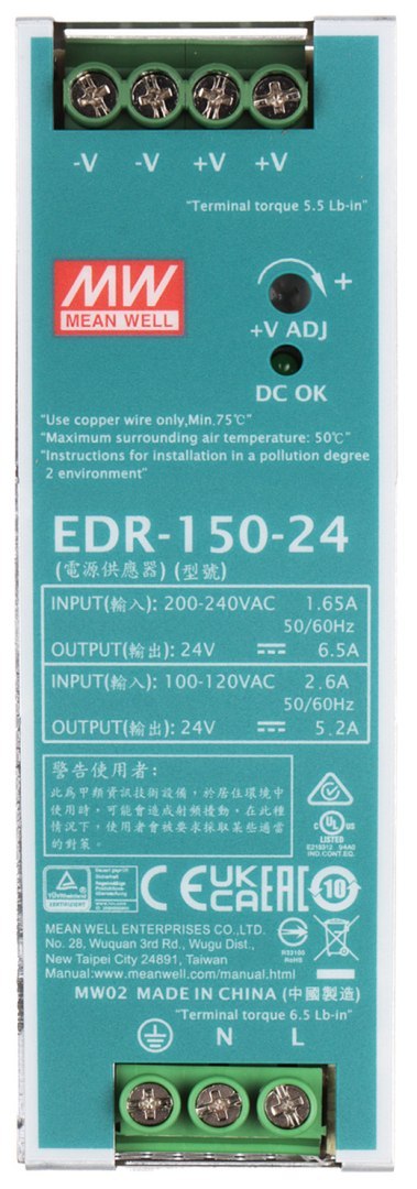 ZASILACZ IMPULSOWY EDR-150-24 MEAN WELL ZASILACZ IMPULSOWY EDR-150-24 MEAN WELL