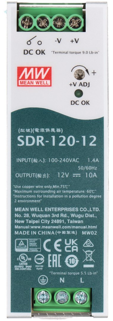 ZASILACZ IMPULSOWY SDR-120-12 MEAN WELL ZASILACZ IMPULSOWY SDR-120-12 MEAN WELL