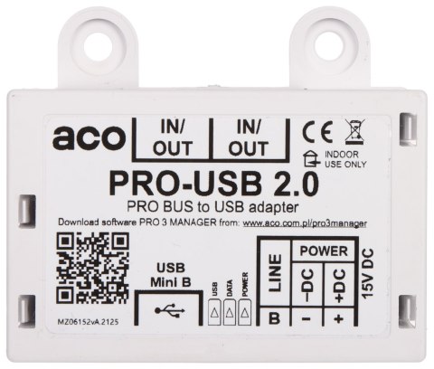INTERFEJS PROGRAMOWANIA DOMOFONÓW PRO-USB/2.0 ACO INTERFEJS PROGRAMOWANIA DOMOFONÓW PRO-USB/2.0 ACO