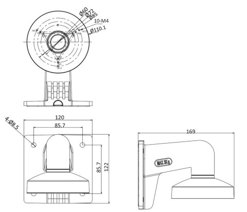 UCHWYT KAMERY DS-1272ZJ-110-TRS Hikvision UCHWYT KAMERY DS-1272ZJ-110-TRS Hikvision