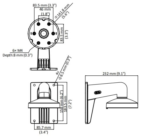 UCHWYT KAMERY DS-1273ZJ-DM32 Hikvision UCHWYT KAMERY DS-1273ZJ-DM32 Hikvision