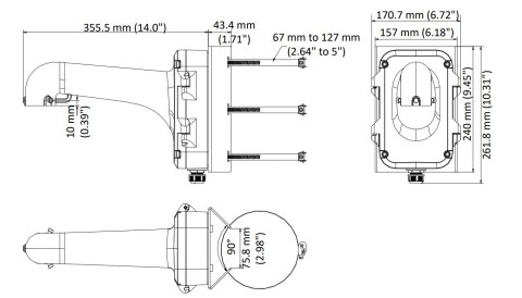 UCHWYT KAMERY DS-1604ZJ-POLE Hikvision UCHWYT KAMERY DS-1604ZJ-POLE Hikvision