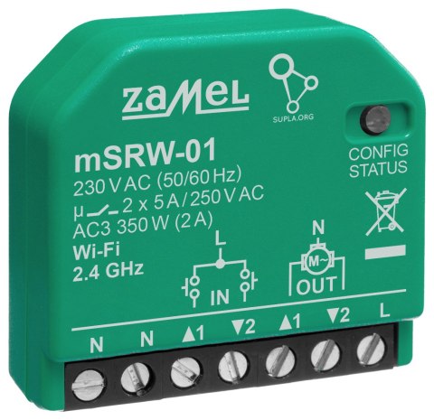 INTELIGENTNY STEROWNIK ROLET M/SRW-01 Wi-Fi 230 V AC ZAMEL INTELIGENTNY STEROWNIK ROLET M/SRW-01 Wi-Fi 230 V AC ZAMEL