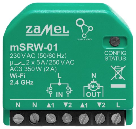INTELIGENTNY STEROWNIK ROLET M/SRW-01 Wi-Fi 230 V AC ZAMEL INTELIGENTNY STEROWNIK ROLET M/SRW-01 Wi-Fi 230 V AC ZAMEL