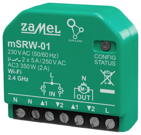 INTELIGENTNY STEROWNIK ROLET M/SRW-01 Wi-Fi 230 V AC ZAMEL INTELIGENTNY STEROWNIK ROLET M/SRW-01 Wi-Fi 230 V AC ZAMEL