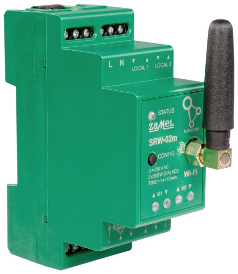 INTELIGENTNY STEROWNIK ROLET SRW-02M Wi-Fi 230 V AC ZAMEL INTELIGENTNY STEROWNIK ROLET SRW-02M Wi-Fi 230 V AC ZAMEL
