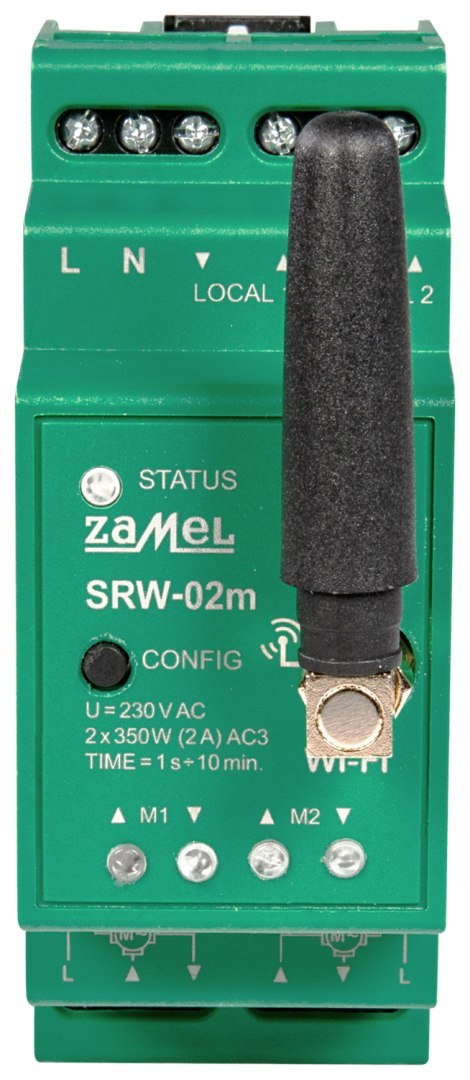 INTELIGENTNY STEROWNIK ROLET SRW-02M Wi-Fi 230 V AC ZAMEL INTELIGENTNY STEROWNIK ROLET SRW-02M Wi-Fi 230 V AC ZAMEL
