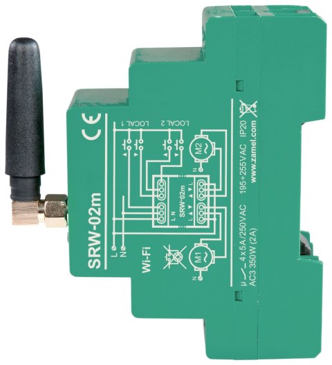 INTELIGENTNY STEROWNIK ROLET SRW-02M Wi-Fi 230 V AC ZAMEL INTELIGENTNY STEROWNIK ROLET SRW-02M Wi-Fi 230 V AC ZAMEL