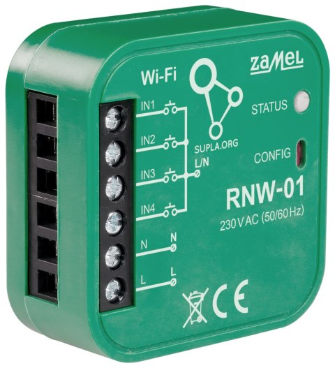 INTERFEJS WEJŚĆ RNW-01 Wi-Fi SUPLA ZAMEL INTERFEJS WEJŚĆ RNW-01 Wi-Fi SUPLA ZAMEL