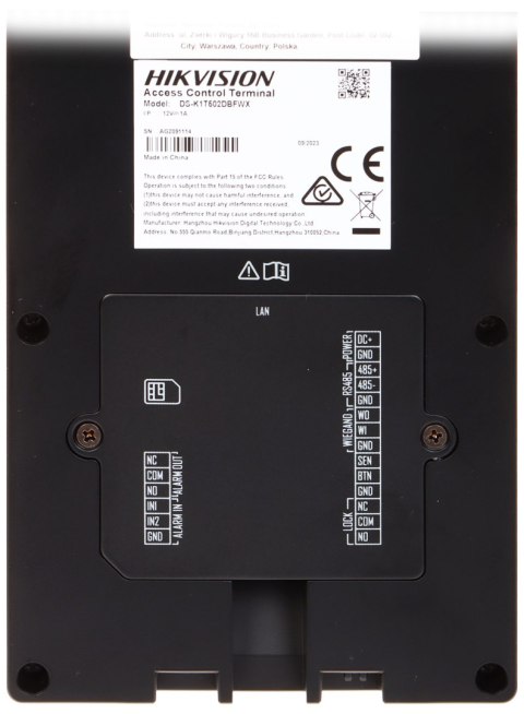 KONTROLER DOSTĘPU + RFID DS-K1T502DBFWX Hikvision KONTROLER DOSTĘPU + RFID DS-K1T502DBFWX Hikvision