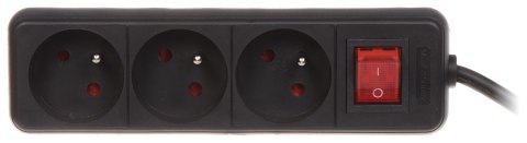 LISTWA ZASILAJĄCA PR-1.5M-3G-SW/B (3 GNIAZDA) 1.3 m LISTWA ZASILAJĄCA PR-1.5M-3G-SW/B (3 GNIAZDA) 1.3 m