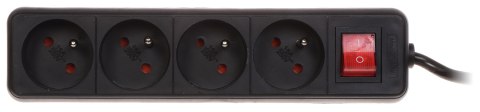 LISTWA ZASILAJĄCA PR-1.5M-4G-SW/B (4 GNIAZDA) 1.3 m LISTWA ZASILAJĄCA PR-1.5M-4G-SW/B (4 GNIAZDA) 1.3 m