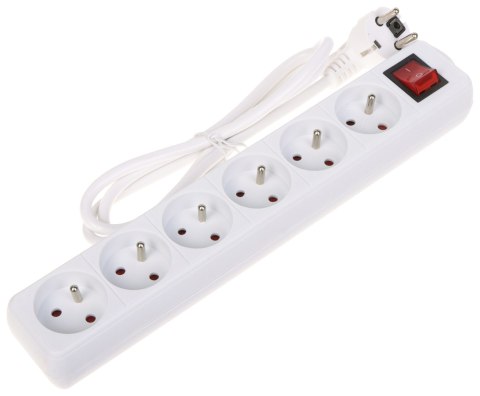 LISTWA ZASILAJĄCA PR-1.5M-6G-SW/W (6 GNIAZD) 1.3 m LISTWA ZASILAJĄCA PR-1.5M-6G-SW/W (6 GNIAZD) 1.3 m
