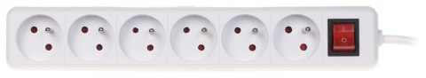 LISTWA ZASILAJĄCA PR-1.5M-6G-SW/W (6 GNIAZD) 1.3 m LISTWA ZASILAJĄCA PR-1.5M-6G-SW/W (6 GNIAZD) 1.3 m